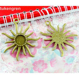 15pcs DIY Jewelry Sunflower Base Charms Pendants for Necklace Making