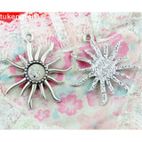 15pcs DIY Jewelry Sunflower Base Charms Pendants for Necklace Making