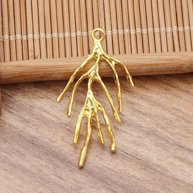 30PCS Tree Branch Metal Pendant Charms DIY Jewelry Making Accessories