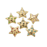5pcs Plated Crystal Star Pendant Stainless Steel Charms DIY Necklace Earrings