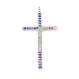 3pcs Multicolor CZ Cross Charms for Necklace Making DIY Pendant Accessories