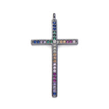 3pcs Multicolor CZ Cross Charms for Necklace Making DIY Pendant Accessories
