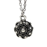 Tibetan Silver-Zinc Alloy Flower Metal Bead Pendant