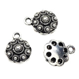 Tibetan Silver-Zinc Alloy Flower Metal Bead Pendant