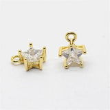 5Pcs/Lot Mini CZ Star Charms Pendant for Jewelry Making