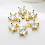 5Pcs/Lot Mini CZ Star Charms Pendant for Jewelry Making