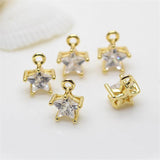 5Pcs/Lot Mini CZ Star Charms Pendant for Jewelry Making