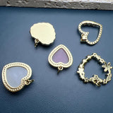 Opal Heart Charms Zircon Pearl Pendant