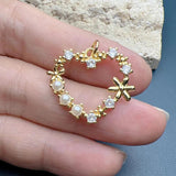 Opal Heart Charms Zircon Pearl Pendant
