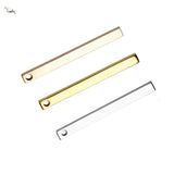 5pcs Stainless Steel Vertical Bar Pendant Blanks 2.5x3x35mm