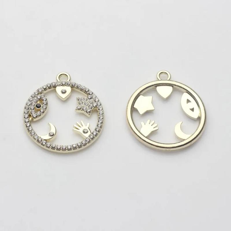 Moon Star Charms 6pcs Zinc Alloy DIY Earring Making Accessories