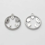 Moon Star Charms 6pcs Zinc Alloy DIY Earring Making Accessories