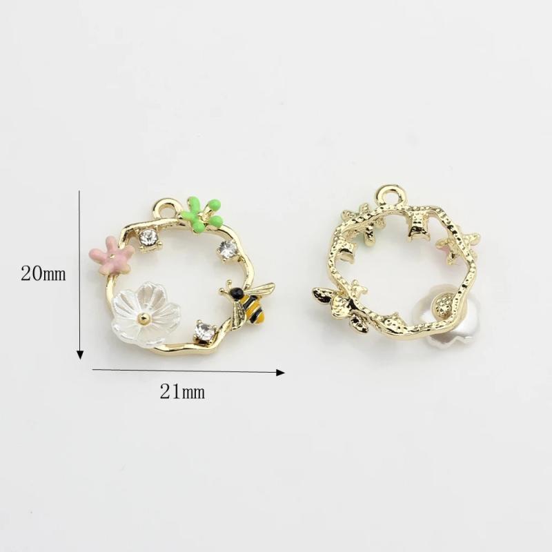 Retro Wreath Flowers Charms Pendant 6pcs/lot DIY Jewelry Making