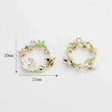 Retro Wreath Flowers Charms Pendant 6pcs/lot DIY Jewelry Making