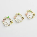 Retro Wreath Flowers Charms Pendant 6pcs/lot DIY Jewelry Making