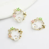 Retro Wreath Flowers Charms Pendant 6pcs/lot DIY Jewelry Making
