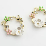 Retro Wreath Flowers Charms Pendant 6pcs/lot DIY Jewelry Making
