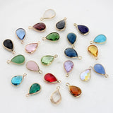 12pcs Crystal Birthstone Water Drop Charms for Glass Memory Locket DIY