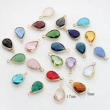 12pcs Crystal Birthstone Water Drop Charms for Glass Memory Locket DIY
