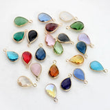 12pcs Crystal Birthstone Water Drop Charms for Glass Memory Locket DIY