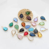 12pcs Crystal Birthstone Water Drop Charms for Glass Memory Locket DIY