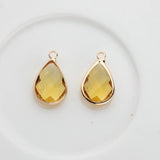 12pcs Crystal Birthstone Water Drop Charms for Glass Memory Locket DIY