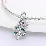 Tree Shape Charms Beads For Women Silver Pendant Bead Diy Jewelry