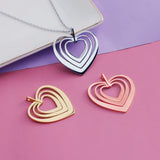 Heart Pendant Necklace Charm Stainless Steel 34mm x 35.5mm