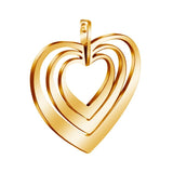Heart Pendant Necklace Charm Stainless Steel 34mm x 35.5mm