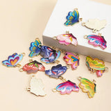 16pcs Mixed Enamel Butterfly Charms Insect Alloy Pendant for DIY Jewelry