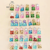40pcs Glitter Resin Bear Charms for DIY Jewelry Making