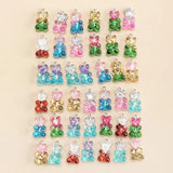 40pcs Glitter Resin Bear Charms for DIY Jewelry Making