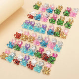 40pcs Glitter Resin Bear Charms for DIY Jewelry Making