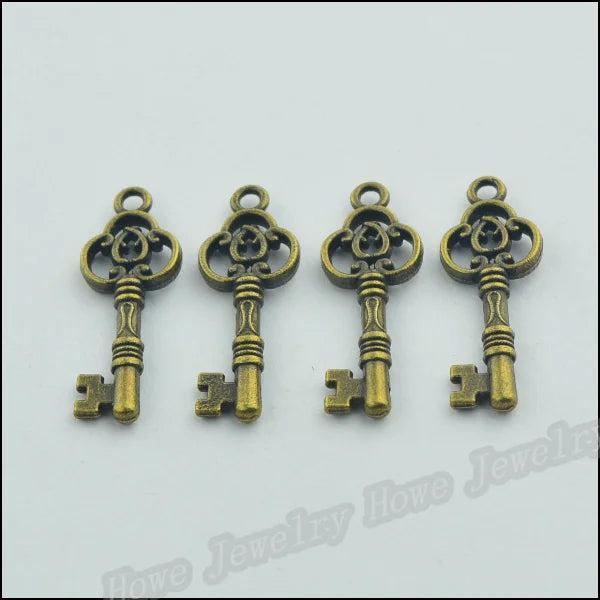 65 pcs Vintage Charms Key Pendant Antique bronze DIY Metal Jewelry Making