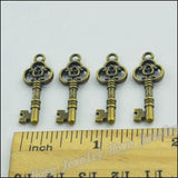 65 pcs Vintage Charms Key Pendant Antique bronze DIY Metal Jewelry Making