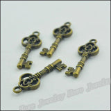 65 pcs Vintage Charms Key Pendant Antique bronze DIY Metal Jewelry Making