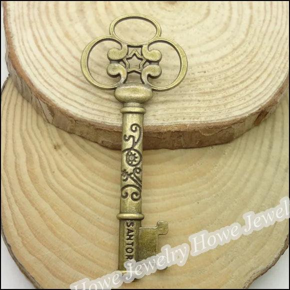 Vintage Key Charms Antique Bronze for Jewelry Making