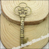 Vintage Key Charms Antique Bronze for Jewelry Making