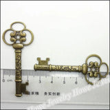 Vintage Key Charms Antique Bronze for Jewelry Making