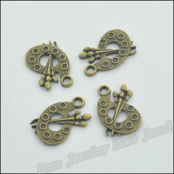 60pcs Vintage Charms Brush Pen Pendant Antique bronze Jewelry Making