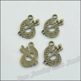 60pcs Vintage Charms Brush Pen Pendant Antique bronze Jewelry Making