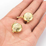 Vintage Copper Zircon Pocket Watch Charm Necklace Pendant