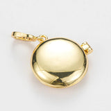Vintage Copper Zircon Pocket Watch Charm Necklace Pendant