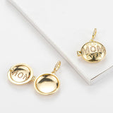 Vintage Copper Zircon Pocket Watch Charm Necklace Pendant