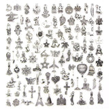 100 Pcs/Set Tibetan Silver Charms Pendants for DIY Jewelry Making