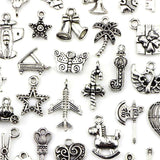 100 Pcs/Set Tibetan Silver Charms Pendants for DIY Jewelry Making