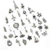 100 Pcs/Set Tibetan Silver Charms Pendants for DIY Jewelry Making