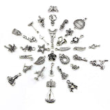 100 Pcs/Set Tibetan Silver Charms Pendants for DIY Jewelry Making