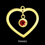 18k Plated Stainless Steel DIY Heart Charm March Birthstone