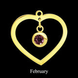18k Plated Stainless Steel DIY Heart Charm March Birthstone